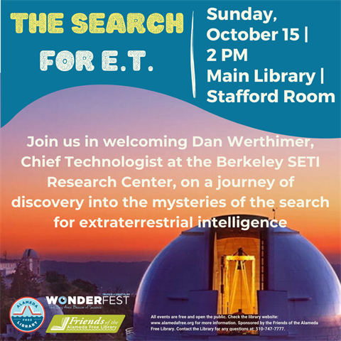 The Search for ET Sun Oct 15 2 PM