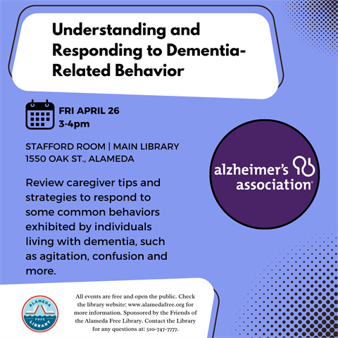 Alzheimer's Association, Friday April 26, 3:00-4:00PM