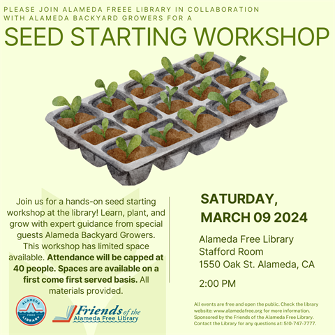 Seed Starting, Saturday March 9, 2PM